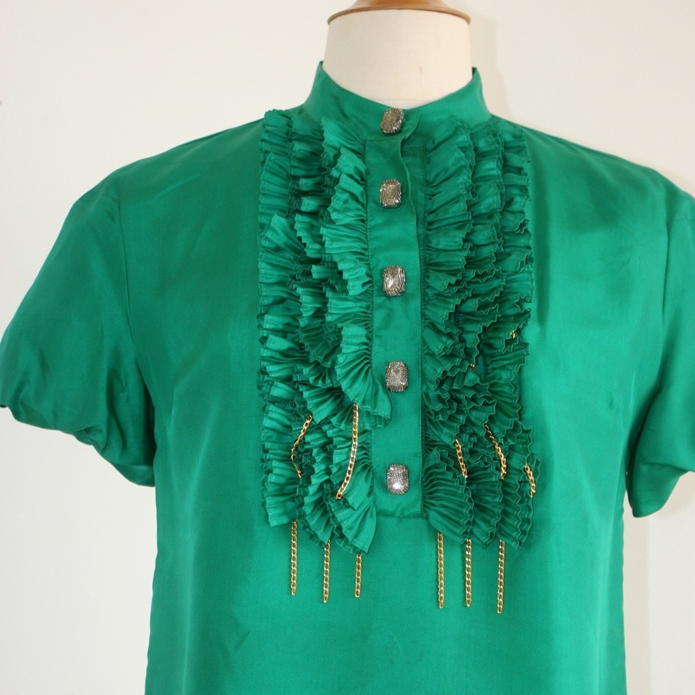 GORGEOUS MEGHAN LOS ANGELES BLOUSE 100% SILK 6